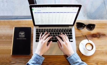 man using laptop