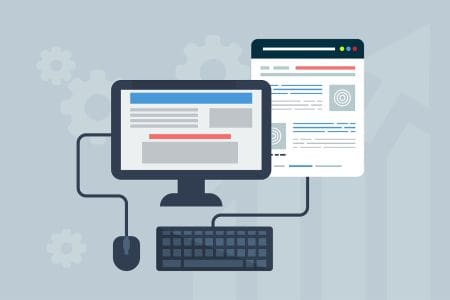 computer displaying website